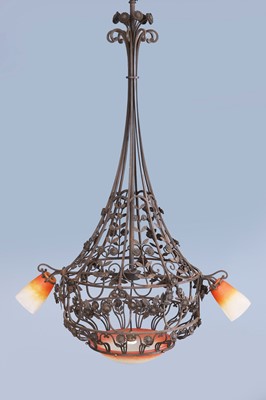 Lot 432 - Große CHARLES SCHNEIDER (France) Deckenlampe des Art Nouveau