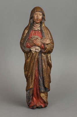 Lot 1336 - Sakrale Holzschnitzfigur der Heiligen Veronika