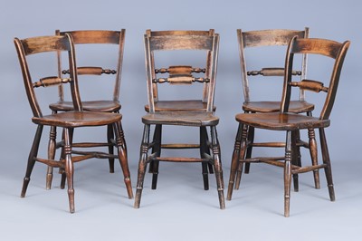 6 englische "Farmer chairs" des 19. Jahrhunderts