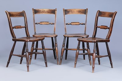 4 englische "Farmer chairs" des 19. Jahrhunderts