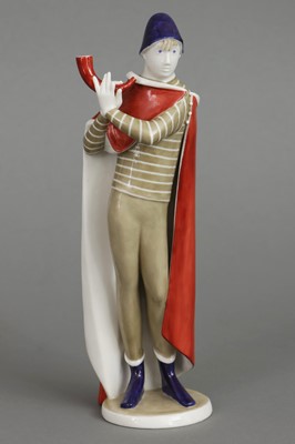 Lot 293 - NYMPHENBURG Porzellanfigur "Junge mit Horn" aus der Serie "Jahreszeiten"