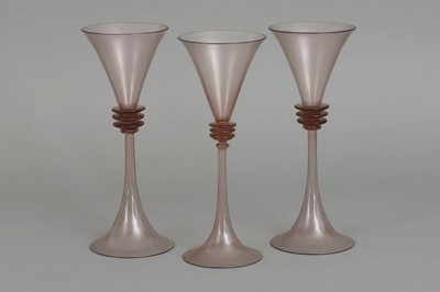 Lot 425 - 3 GUIDO BALSAMO STELLA (Murano) Glas Sektflöten