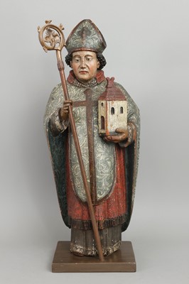 Lot 943 - Sakrale Holzschnitzfigur "Sankt Ansgar von Bremen"