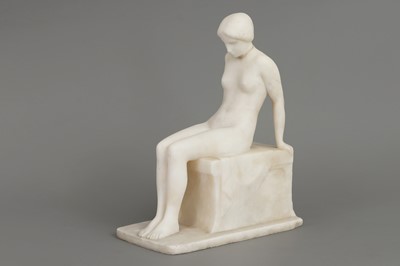 Lot 1145 - WOLFGANG SCHWARTZKOPFF (1886-1943) Alabaster Figur "Weiblicher Akt"