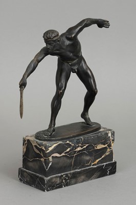 Lot 1134 - RUDOLF MARCUSE (ca. 1878-1940) Bronzefigur "Antiker Schwertkämpfer"