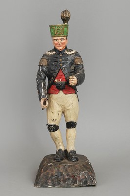 Lot 960 - Holzschnitzfigur/Leuchter eines Berg-Hauptmanns