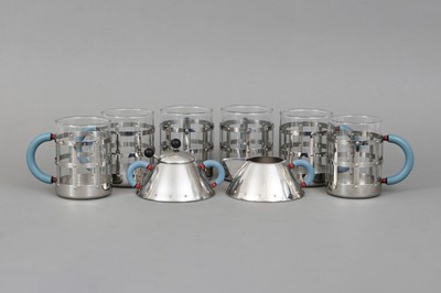 Lot 997 - 6 ALESSI (Italia) Tee-Becher mit Milch&Zucker