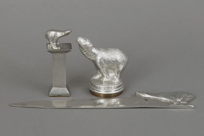 Lot 846 - 3-teiliges Korrespondenzen Set des Art Deco mit Eisbär-Motivik