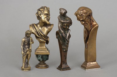 Lot 794 - 4 Bronze Petschaften der Jahrhundertwende mit Pan-Figuren