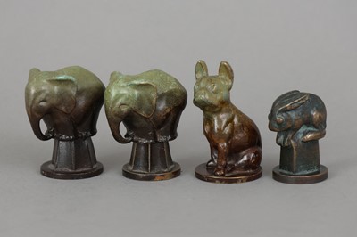 Lot 795 - 4 Bronze Petschaften des Art Deco mit Tierfiguren