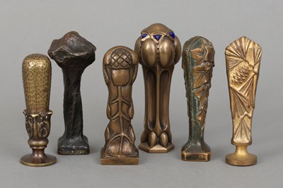 Lot 808 - 6 Bronze Petschaften des Art Nouveau