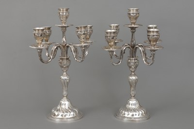 Lot 547 - Paar WILKENS & SÖHNE (Bremen) Silber Girandolen im Barock-Stil