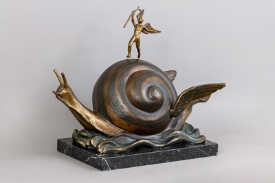 Lot 1107 - SALVADOR DALI (1904-1986) Bronzefigur "L‘escargot et l‘ange" (1984)