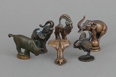 Lot 807 - 6 Bronze Petschaften des Art Deco mit Tierfiguren